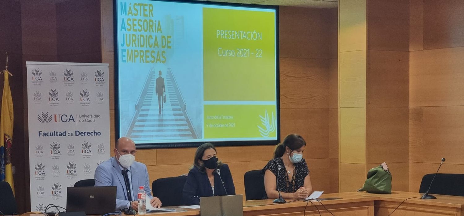 Bievenida al Máster y a la Universidad de Cádiz a los estudiantes que cursarán la primera edición del Máster en Asesoría Jurídica de Empresas